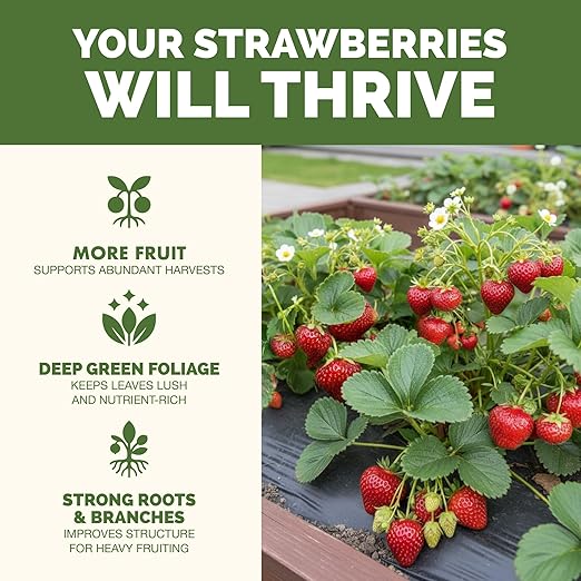 Strawberry Fertilizer – Liquid Plant Food for Better Flowering, Bigger Berries & Stronger Root Runners, 8 oz