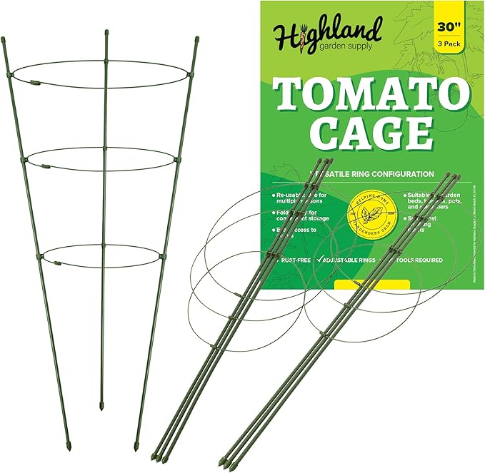 Tomato Cages for Garden Cherry Tomato Cage Plant Support Structures, Vegetables Climbing Plants Plant Trellis for Climbing Vegetable Metal 30" 3Pack