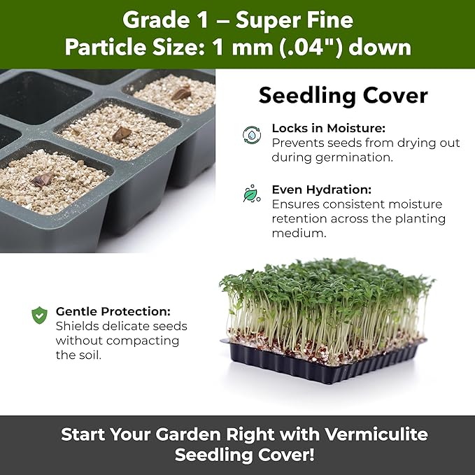 Organic Superfine Vermiculite for Indoor Gardening Plants and Mushrooms – Enhances Soil Aeration, Seed Germination, Rooting Cuttings – Small Packages and Bulk (Vermiculite Grade 1 - Superfine, 5 qt)