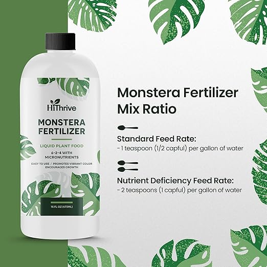 16oz Monstera Plant Food - Makes 96 Gallons of Monstera Fertilizer, Liquid Indoor Plant Fertilizer for Obliqua, Deliciosa and More, 6-2-4 NPK Ratio for Houseplants’ Healthy Growth & Glossy Leaves