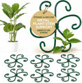6 Pack Metal Plant Stem Supports for Indoor Plants (Green) - Houseplant Climbing Stem Supports and Stabilizer for Outdoor Plants