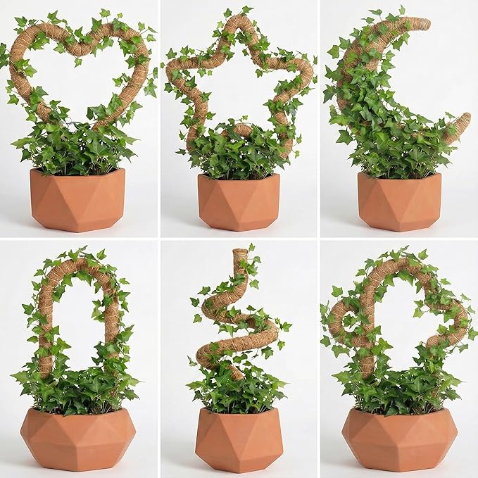 Moss Pole Monstera Plant Support, All Growth Stages – 4 Pack (28” Bendable Poles + 12'' Stackable Coir Poles, Thickened Aluminum Core Stakes, Tall Plant Sticks Support for Climbing Plants)
