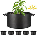 Simple Deluxe Grow Bags 15 Gallon 5 Pack Planter Pots with Handles, Thickened Nonwoven Fabric Aeration Cloth Bag, Heavy Duty Gardening for Tomoato, Potato, Vegetable and Flowers, Black with 5 Labels
