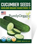 Organic Cucumber Seeds (Marketmore 76) - Approx 100 Seeds - USDA Organic, Non-GMO, Open Pollinated, Heirloom, USA Origin