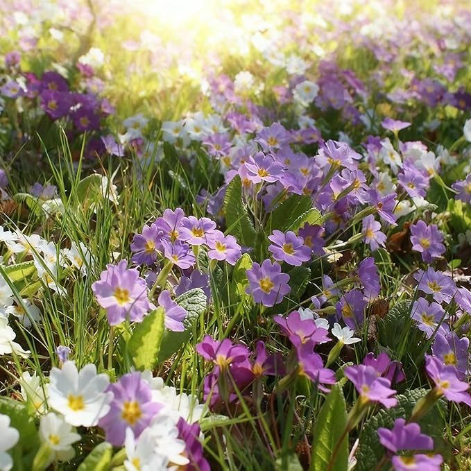 1000+ Primrose Primula Flower Seeds for Planting, Mixed Color Double Primula Seed, Perennial Plants, Non-GMO Heirloom Primrose Flower Seeds for Home Garden Outdoor