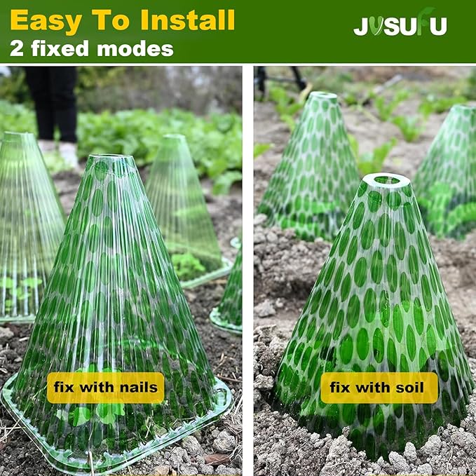 Pack 40 Garden Cloches for Plants, Reusable Bell Plant Cover, Plant Covers Protectors from Animals Snails/Birds/Chickens/Insect(Diameter: 7.7" Height: 9")