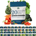 20 Vegetable Seeds Variety Pack - Complete Grow Kit Heirloom Vegetables Indoor Outdoors Vegetable Seeds, Tomatos, Broccoli, Carrots, Lettuce & More - DIY Starter Kit (Seeds Only)