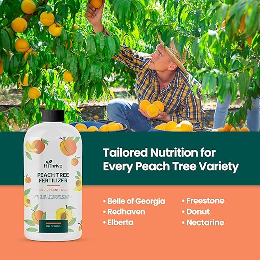 32oz Peach Plant Fertilizer - Makes 32 Gallons of Peach Tree Fertilizer for Peaches, Liquid Plant Food with Macronutrients + Micronutrients for Bigger, Sweeter Fruits, Healthy Growth & Strong Roots