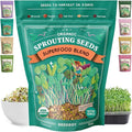 Seedboy Organic Non-GMO Sprouting Seeds, Superfood Blend - USA Grown Microgreens Mix with Broccoli, Radish, Pak Choi, Clover, Red Kale - 8 oz Makes 8 Quarts / 24 Servings (Superfood Blend)