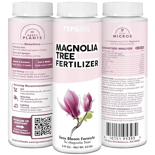 Magnolia Tree Fertilizer – Liquid Plant Food for More Blooms, Rich Green Leaves & Stronger Root Development, 8 oz