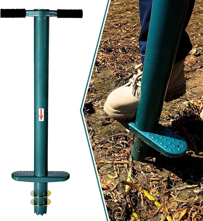 Rondauno Sod Plugger Bulb Planter Planting Tool, Easy to Assemble Garden Trasnplanter with Serrated Base for Planting Grass Plug for Digging Holes Tulips, Daffodils, Iris