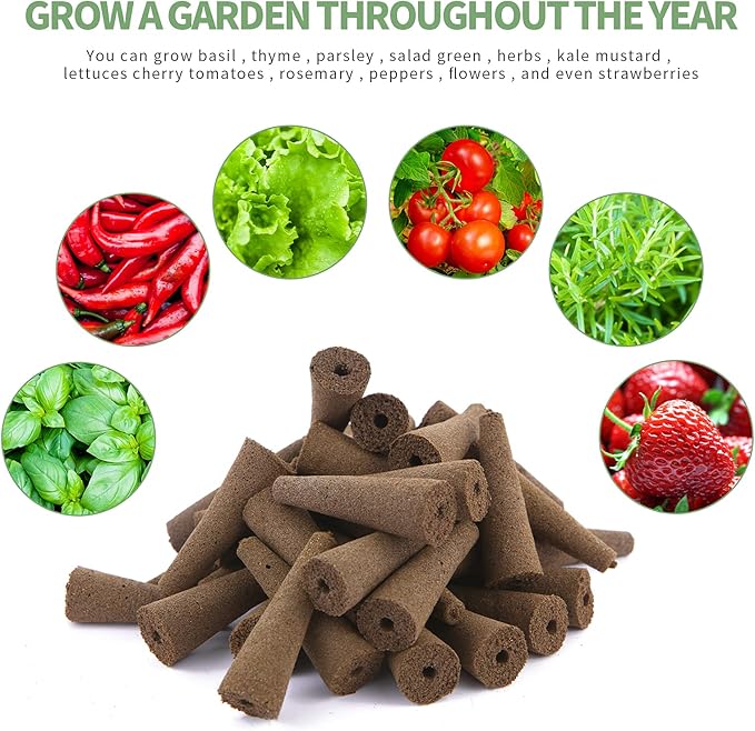 TISOHUGO 50 Pack Grow Sponges, Seed Starter Pods Growth Sponges Compatible with AeroGarden, PH-Balanced Refill Pods Gardening Accessories for Hydroponic Indoor Growing System