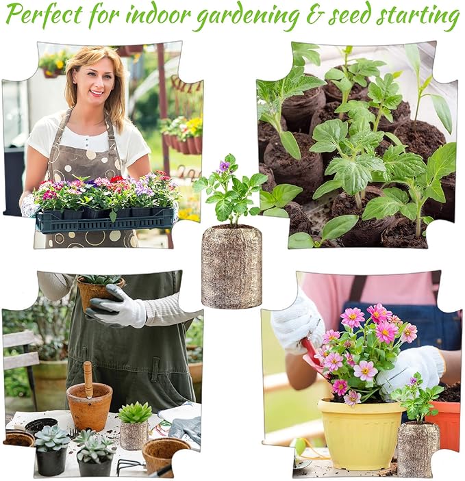 Legigo 100 Pcs 40mm Seed Starter Peat Pellets Pods for Seedlings- Compressed Seed Starting Pellets Seed Starter Pods Plugs Soil Peat Pods for Starting Seeds, Garden Planting Herb Flower Vegetables