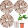 Sawysine 3 Pcs Plant Pot Cover Plant Protector from Animal Flower Pot Grid with Center Cutout Flower Cover Soil Protectors(Coffee,11.8 in)