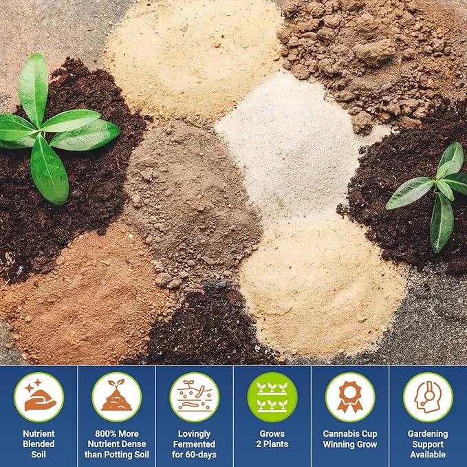 California Super Soil Premium 100% Organic Super Soil - 18+ Nutrient Blend - Living Soil Technology - Potting and Garden Soil for Indoor Grow Kit - 6Lbs Bag - Grows 2 Plants
