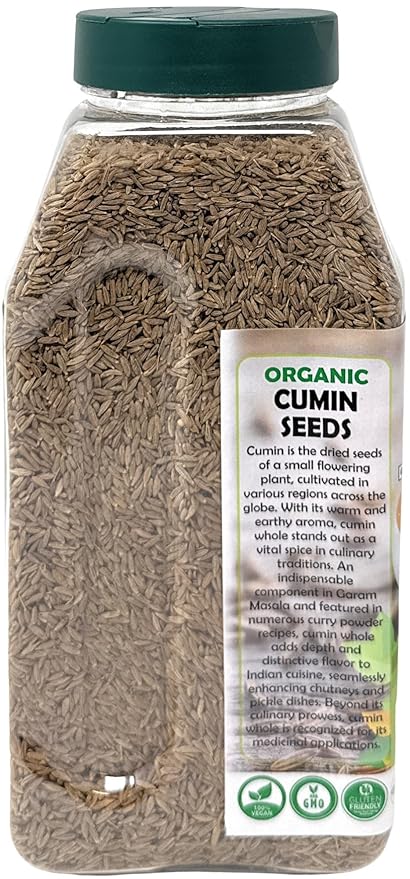 Rani Organic Cumin Seeds Whole (Jeera Sabut) 16oz (1lb) 454g PET Jar ~ All Natural | Vegan | Gluten Friendly | NON-GMO | Indian Origin | USDA Certified Organic