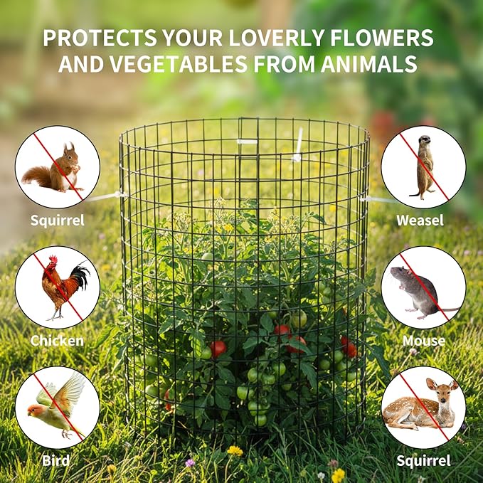 30 Pcs Plant Protectors from Animals,Protect Plants from Deer 10 Sets Metal Plant Cages Animal Intrusion Barrier Wire Mesh Easy to Assemble/Store Vegetable Garden Protection 12 * 12“