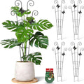 COOMIN 30'' Monstera Plant Support Outdoor, Metal Expandable Plant Supports for Indoor Plants, 4P Garden Trellis for Climbing Plants Indoor - Ivy, Pothos, Philodendron, Hoya