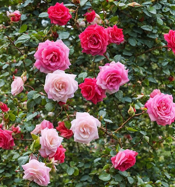 100+ Mix Color Climbing Rose Seeds for Outdoor Planting Vibrant Bush Perennial Shrub Ornamental Flowers for Garden Decoration