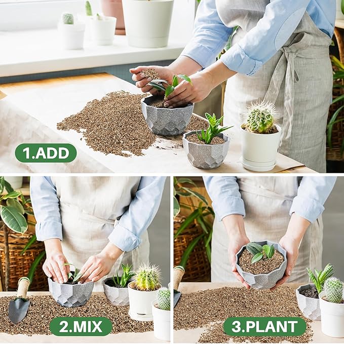 Sukh 14.6OZ Vermiculite - Organic Vermiculite for Gardening Plants Fine Horticultural Soil Amendments Bulk Additive Perfect Potted and Garden Professional Grade 5-8mm