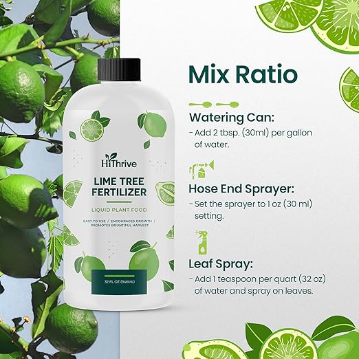 Lime Tree Fertilizer 32oz - Citrus Fertilizer for Lime Trees Live Plants - Makes 32 Gallons of Liquid Fruit Tree Fertilizer - Citrus Plant Food