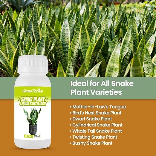Snake Plant Fertilizer, 10 oz Organic Liquid Plant Food for Snake Plants, Natural Probiotic Formula with 200M Live Microbes/mL, Promotes Greener Leaves & Strong Roots, 1:400 Concentrate