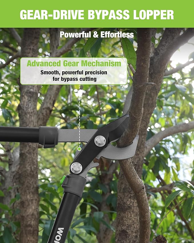 WORKPRO Bypass Lopper for Gardening, 28" Branch Cutter with 1.5" Cutting Capacity, Heavy Duty Pruning Shear Featuring Gear System for Tree Trimming, Tree Cutter Handheld with SK5 Blade