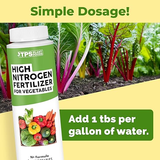High Nitrogen Fertilizer for Vegetables – Liquid Plant Food for Vigorous Leafy Growth, Strong Stems & Higher Garden Productivity, 8 oz