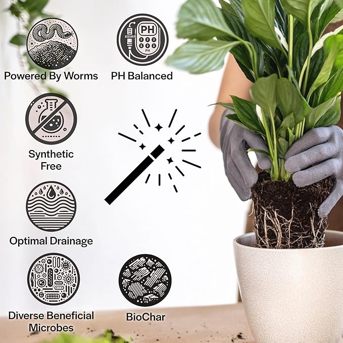 Craft Organic Houseplant Potting Mix, Elite House Plant Soil, Chunky, Well Draining Potting Soil for All Indoor Plants, Tropical Plants & Flowers, Sustainable & Peat Free, Less Prone to Gnats, 8QT