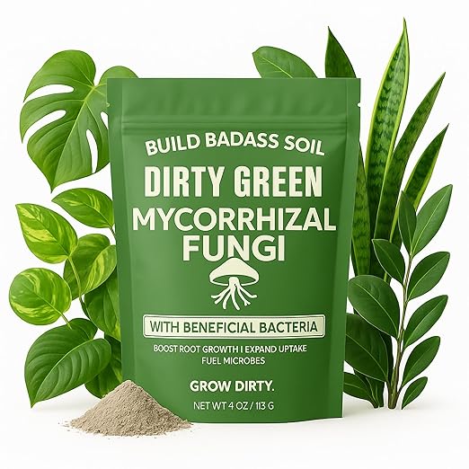Dirty Green Microbe Blend Mycorrhizal Fungi & Beneficial Bacteria Inoculant – 4 oz Powder, 1000 Spores/g, Organic Root Booster for All Plants (No Fillers)