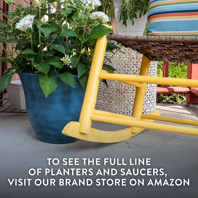 Classic Home and Garden Honeysuckle Resin Planters - Lightweight Indoor & Outdoor Plant Pots - UV-Resistant Plastic Flower Pots - Pot Planters for Flowers & Herbs (13” Bamboo)