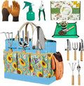 Garden Tool Set, 10 PCS Gardening Essentials, Stainless Steel Garden Hand Tools with Tote Bag, Well-Designed Gardening Supplies Kit Gifts for Women Men Gardeners
