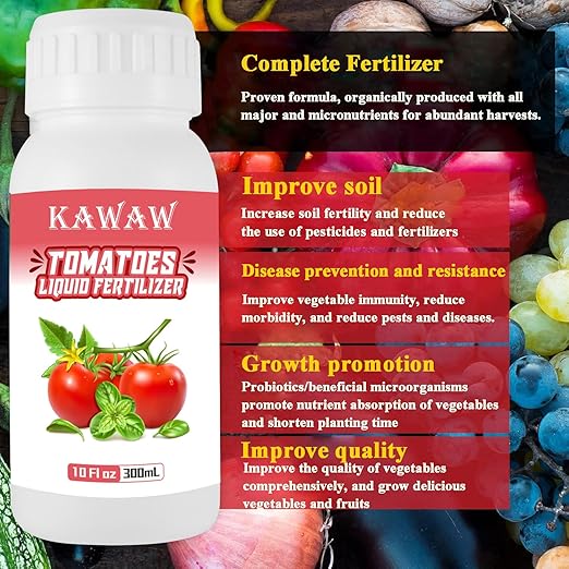 10oz Organic Probiotic Tomato Fertilizer - Microbial Vegetable Nutrient Solution for Strong Roots, Green Leaves & High Yield - 1:400 Concentrate