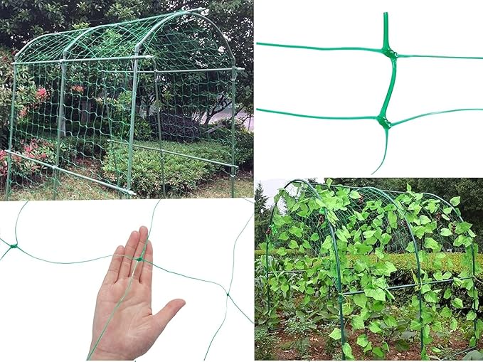 5.5x100ft Heavy Duty Garden Trellis Netting, UV-Resistant Polyethylene Plant Climbing Net, 6x6 Inch Square Mesh, for Cucumber Tomato Bean Grape Flower Outdoor Gardening