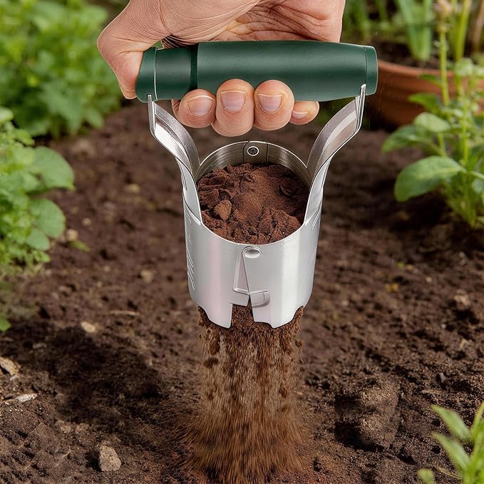 Bulb Planter Tool for Daffodil Bulbs - Tulip Bulb Planting Tool & Garden Tool Bulb Planter - Automatic Soil Releasing with Depth Markers - Bulb Dibbler Hole Digger