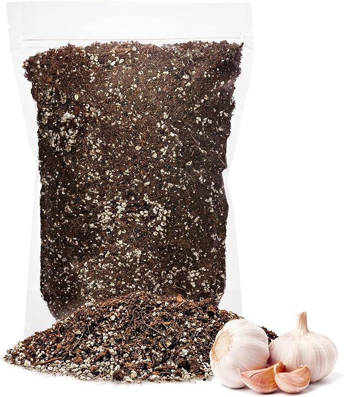 GARDENERA Premium Organic Potting Soil for Garlic - (5 Quart Bag)