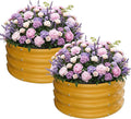 ZXZYHFTY Raised Garden Bed, 0.6 mm Galvanized Steel Round Planter Box with Open Bottom, Green, 2 x 2 x 1 FT, 2 Pack