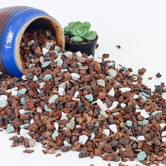 2 Quart Bonsai Soil Mix Lava, bark, Volcanic Rock, Green Zeolite and Perlite,Natural Organic Mix for Potted Plants