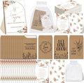 Ireer 101 Set Let Love Grow Boho Wedding Favors for Guests Include 1 Wooden Sign 100 Self Adhesive Seed Packets Kraft Paper Seed Envelopes 100 Let Love Grow Cards 100 Bags for Guest Bridal Shower