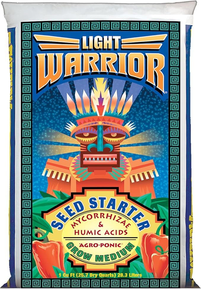 FoxFarm Light Warrior Seed Starter Growing Medium, 1cu ft - Beneficial for Seed Germination and Root Development, Indoor/Outdoor Cultivation - Ideal Nutrition for Plant Seedlings