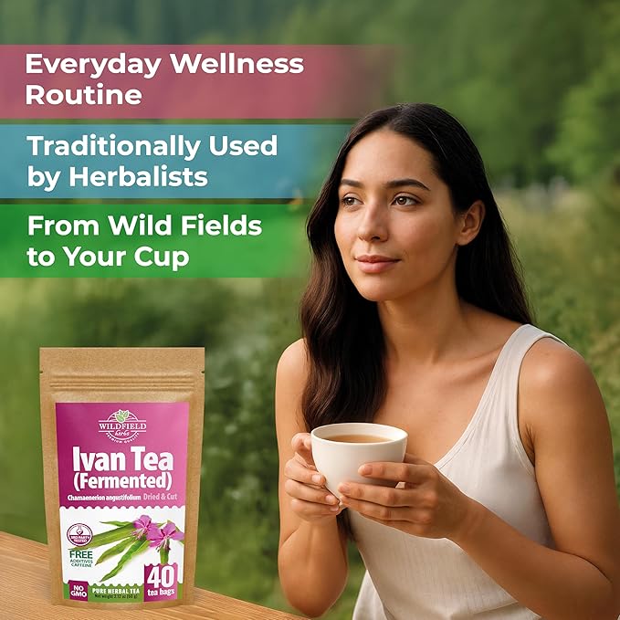 40 Bags Ivan Tea Siberian Fireweed Tea Herb Blooming Sally (Chamerion Angustifolium) - Ivan Chai 40 Count 1.5 g Bags Epilobium Angustifolium Иван Чай