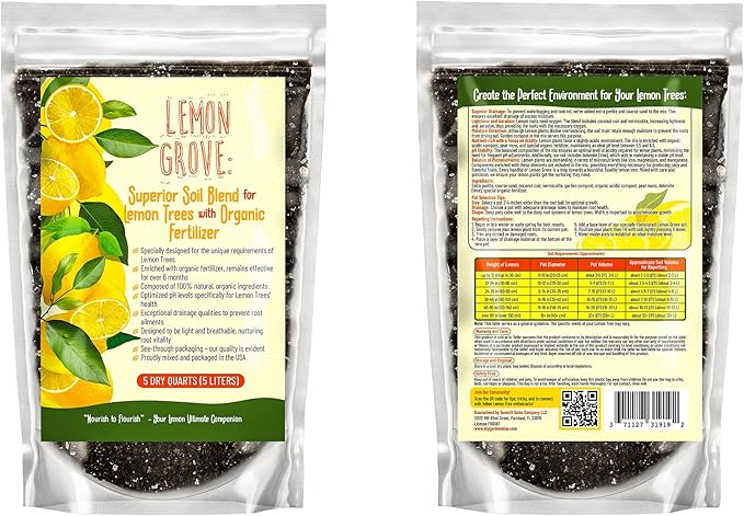 GARDENWISE Organic Lemon Tree Soil – Citrus Potting Mix with Organic Fertilizer – Ideal for Potted Lemon Trees, Meyer Lemons & Citrus Plants – Chunky, Indoor & Outdoor (5 QUARTS)
