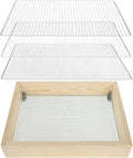 Wood Dirt Sifter for Gardening Compost Rock with 3 Interchangeable Filter Mesh Sizes 4 6 8 mm