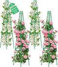 4 Pack Garden Trellis for Climbing Plants Outdoor, 6FT Plant Trellis Support for Climbing Vine, Plant Support Tower Cages Plastic Coated Metal Pipe Supports for Outdoor Indoor,Tomato cage
