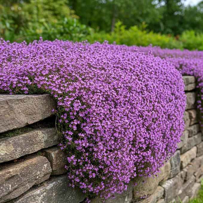 20,000+ Creeping Thyme Seeds Ground Cover, Non-GMO Perennial Flower Seeds, Hardy Thymus Serpyllum, Creeping Phlox Alternative for Landscaping & Garden Paths (Purple)