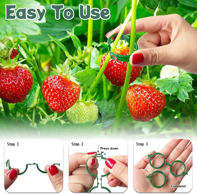 200 PCS Plant Support Clips Reusable Garden Clips, Secured Plastic Plant Clips, Tomato Support Clips for String Trellis for Climbing, Plants Flowers Stem Vine Fixing Clips (200, GREEN)