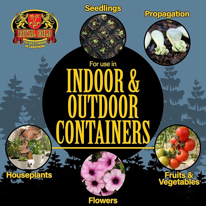 Royal Gold Potting and Propagation Mix, 1.5cu ft - Ideal for Containerized Plants/Gardens, Well-Draining, Peat-Free Formula - Encourages Healthy Root Development