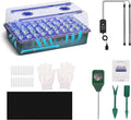 Terronix Indoor Seed Starting Kit with 60-Cell Self-Watering Tray, LED Grow Light, Timer, Humidity Dome, pH Meter for Plant Germination, Vegetables, Herbs, Flowers