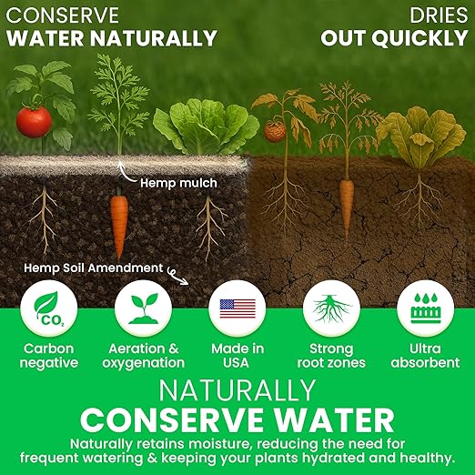 Hemp Soil Amendment - 1 lb USA Grown All-Natural Fine Hemp HURD Power for Vibrant Gardens, Vegetables, Trees, Moisture Retention, Seed Starting, pH Neutral - Bean Products