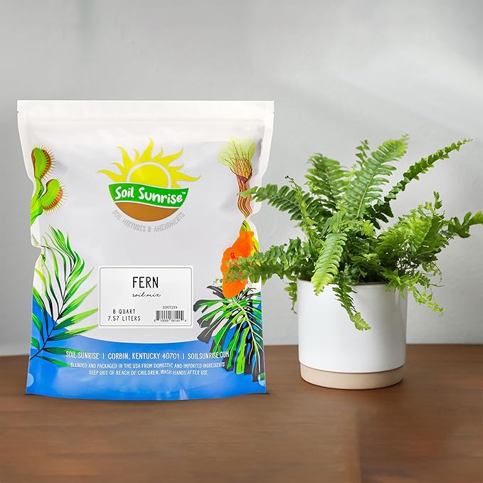 Soil Sunrise Fern Plant Potting Soil Mix (8 Quarts) Custom Hand Blended Mixture for Indoor/Outdoor Container Gardening